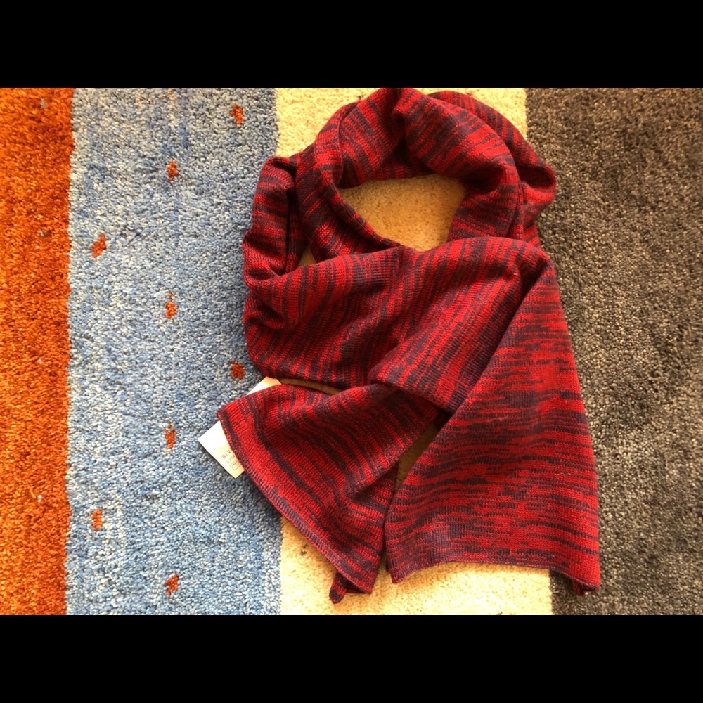 River Island Red Blue Scarf NWT